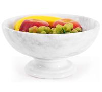Radicaln Marble Fruit Bowl White 25 cm, White Handmade Fruits Serving Bowl for Kitchen Organization - Large Fruit Bowl for Kitchen Counter - Modern Banana Holder