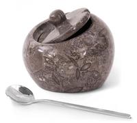 Radicaln Marble Salt Cellar with Lid 4" Inches Oceanic Handmade Salt Containers for Countertop Ideal Salt Box, Stone Salt Holder & Salt Dish with Lid, Salt Holder for Counter