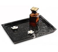 Radicaln Marble Serving Tray 12" Inches Black Handmade Serving Dishes for Kitchen Countertop - Charcuterie Board with Lid, Turkey Platter & Coffee Table Tray