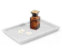 Radicaln marble Serving Tray White Handmade 12" Rectangle Home and Kitchen for Kitchen Storage - Ideal for Serving Food & Cocktail Table - Bathroom Accessories Tray Bathroom Storage