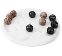 Radicaln Marble Tic Tac Toe Board Game 10" Inches Black & Oceanic Handmade Adult Strategy Board Games for Game Night, Ideal Brain Games for Tabletop