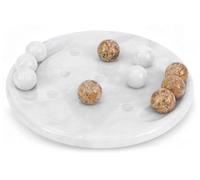 Radicaln Marble Tic Tac Toe Board Game 10" Inches White & Coral Handmade Adult Board Games for Brain Game, Ideal Tic Tac Toe Strategy Board Games for Coffee Table Decor