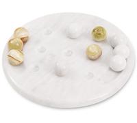 Radicaln Marble Tic Tac Toe Game White & Green 10" inch Handmade Board Game Coffee Tables - Game Nights for Adults - Party Games for Adults