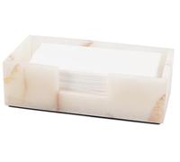 Radicaln Marble Tissue Box Holder 10" Inches White Onyx Handmade Elegant Tissue Holder for Bathroom, Vanity, Living Room & Office Desk, Decorative Paper Holder