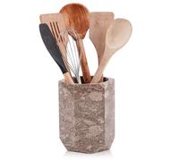 Radicaln Marble Utensil Holder 6.5" Inches Oceanic Handmade Spatula Set for Kitchen Counter, Ideal Cooking Utensils Jar & Kitchens Essentials Organizer, Utensil Caddy & Spoon Holder