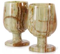 Radicaln Marble Wine Glasses 5'' Green Onyx Handmade Party Drinking Glasses - Cocktail Drinkware for Red and White Wine, Glass Set for Gifts & Home Bar