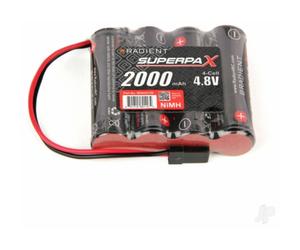 Radient Superpax 4.8V 2000mAh NiMH Receiver Battery SBS-Flat Rx-JR RDNA0199