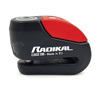 RADIKAL RK10 Premium Motorcycle Alarm Disc Lock 120dB, ON/OFF Button Activation Warning LED, SRA Approved, Double Locking 10mm Hardened Steel, High Security Anti Theft Wheel Brake Lock for Motorbike