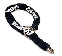 RADIKAL RK14120L Premium Motorcycle Anti Theft Chain, Hardened ø14mm/0.55in Steel Links, 120cm/3.9ft Loop Ring, Textile Cover, Padlock Chain Garage Anchorage, Containers, Gates, Scooter, Bike