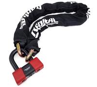 RADIKAL RK48100 Premium Motorcycle Chain Lock + Mini U RK75 Lock Disc Lock, SRA Approved, ø13.5mm/0.53in, Robust Versatile Anti Theft for Motorcycle, Scooter, Bicycle, Anchor, Parking, 100cm Long