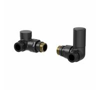 Radilux Corner Black Radiator Valve Pack - 15mm