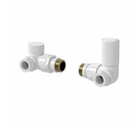 Radilux Corner White Radiator Valve Pack - 15mm