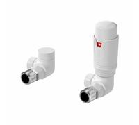 Radilux Corner White Thermostatic Radiator Valve Pack - 15mm