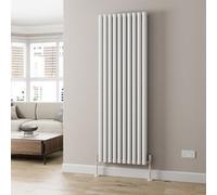 Radilux Designer Radiator Vertical White Oval Column Rads Double Panel 1800X600mm