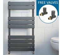 Radilux Modern Flat Panel Heated Towel Rail Radiator Anthracite 950X500 Straight Valves