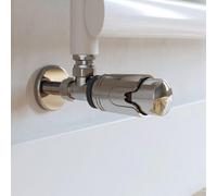 Radilux Thermostatic Radiator Valve Angled Chrome Trv Rad Lockshield Pack 15mm