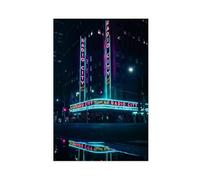 Radio City Concert Hall Neon Building 2 Canvas Poster Bedroom Decor Landscape Office Room Decor Gift 24x36inch(60x90cm)