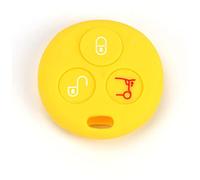 Radio Control with Frequency to 433Mhz - Key Shell Accessories Spare Parts Cover Key Cover Car Remote Control 3 Keys Compatible With Smart 450 - Fortwo - Forfour - Roadster (Yellow, Silicone Cover)