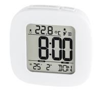 Hama RC 45 Alarm Clock - Digital Alarm Clock, White, LCD, Blue, AAA, 78 mm