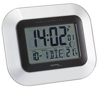 Technoline , WS 8005 radio controlled wall clock, silver-black, 22.6 x 3 x 18 cm
