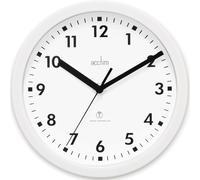 Radio Controlled White Wall Clock, 20cm Accurate Timekeeping Device