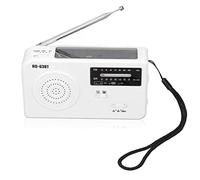 Radio Flashlight, 5V Energy Saving Multifunctional Solar Radio USB Charging for Hiking Travel (White)