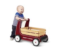 Radio Flyer Classic Walker Wagon, Sit to Stand Toddler Toy, Wood Walker, For Ages 1-4, Red