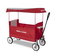 Radio Flyer EZ Folding Wagon with Canopy, Folding Trolley for kids, garden and cargo cart, Ages 1.5+