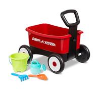 Radio Flyer Push & Pull Walker Wagon with Garden Tools, Ages 1-4 | Red, Locking Handle for Stability, Converts to Pull Wagon, Indoor & Outdoor Play