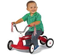 Radio Flyer Scoot-About, Toddler Ride On Toy, Ages 1-3 | Red, Adjustable Seat, Wide-Set Front Wheels, Clear Kick Path, Furniture-Friendly Bumper, Easy-Glide Wheels, 19kg Capacity