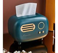 Radio Model Tissue Box Desktop Paper Holder Wet Wipes Decoration Box,Green
