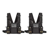 Radio Shoulder Holster Chest Harness Holder Vest Rig for Two Way Radio Chest Front Pack Pouch Walkie Talkie Case with Front Pouches for Kenwood Arcshell Retevis Baofeng UV-5R F8HP UV-82 888S (2Pack)