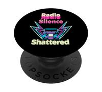 Radio Silence Shattered Retro Boom Audio Aesthetic Vibes PopSockets Adhesive PopGrip
