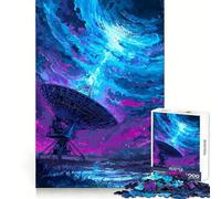 Radio Telescope Under A Swirling Cosmic Sky 1000 Piece Jigsaw Puzzles for Teenagers Boost Memory Gentle Relax Premium Cut Bday Surprise (38x52cm)