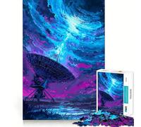 Radio Telescope Under A Swirling Cosmic Sky 1000 Piece Jigsaws for Teenagers Puzzle Boost Memory Quiet Calm Premium Cut Heartfelt Gift (50x75cm)