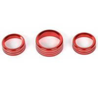 Radio Volume Rings Cover Headlight Control Air Condition Switch Knob For Dodge For Challenger RT SXT 2015 2016 2017 2018 2019 2020(3Pcs-Red)
