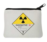 Radioactive Contents Funny Warning Sign Parody Neoprene Coin Purse Pouch 10x11cm White