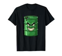 Radioactive Green Barrel Evil Smiling Toxic Face T-Shirt
