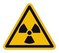Radioactive Stickers (Pack of 15, 50 mm) - Danger Symbols Ionising Radiation - Warning Radiation Protection Hazard Sticker Protection Note (ASR A1.3 / ISO 7010 / W003) Yellow/Black