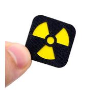 Radioactive Symbol Tiny Patch 1x1 Cat Eye - Black and Yellow Tactical Morale Patch Hook Backed for Hats, Backpacks, Gear, EDC, Uniforms