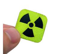 Radioactive Symbol Tiny Patch 1x1 Cat Eye - Neon Yellow and Black Tactical Morale Patch Hook Backed for Hats, Backpacks, Gear, EDC, Uniforms