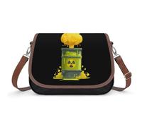 Radioactive Symbol Warning Cross Body Bag Women Shoulder Handbag Sling Messenger with Adjustable Strap