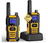 Radioddity HD-1 IP67 Walkie Talkies for Adults, Waterproof & Dustproof Floating Rugged PMR446 Two-Way Radios, 2400mAh Battery, SOS, One-key Group Call for Industrial, Outdoor Adventures, 2-Pack