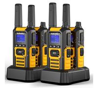 Radioddity HD-1 IP67 Walkie Talkies for Adults, Waterproof & Dustproof Floating Rugged Two-Way Radios, 2400mAh Battery, SOS, One-key Group Call for Industrial, Outdoor Adventures and Site Work, 4-Pack