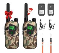 Radioddity PR-T3 Walkie Talkies for Kids Adults Long Range, Rechargeable Walky Talky PMR Two Way Radio with 16 Channels USB Charging VOX Flashlight Earpiece for Camping Hiking