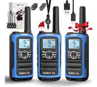 Radioddity PR-T8 Walkie Talkies for Kids, PMR446 Two Way Radio Rechargeable Long Range with Group Call, VOX, Flashlight, 2000mAh Battery, USB-C Charging, for Hiking Camping, 3 Pack