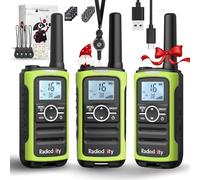 Radioddity PR-T8 Walkie Talkies for Kids, PMR446 Two Way Radio Rechargeable Long Range with Group Call, VOX, Flashlight, 2000mAh Battery, USB-C Charging, for Hiking Camping, 3 Pack