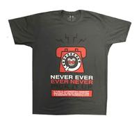 Radiohead T Shirt Never Pick It Up Band Logo Official Mens Charcoal Grey XXL