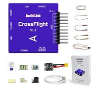 Radiolink Crossflight Flight Controller Mini Size, 10 PWM Output OSD Module Integrated, Vibration Damping FC for Plane/3-8 Copters/Helicopter/Car/Boat/Submarine/Radartracker, Auto Flight Route&Return