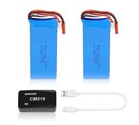 Radiolink LiPo Battery 1700 mAh 2 Pieces JST 2-Pin Connector with 1 Piece CM210 2S Lipo Balance Charger for RC A560 Airplane/RC4GS V3/RC6GS V3/AT10II/AT9S Pro/T8FB RC Remote Controller